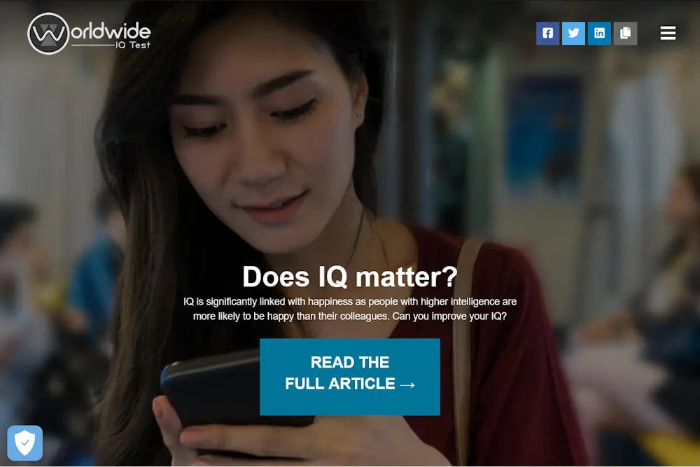 Worldwide IQ Test kotisivut